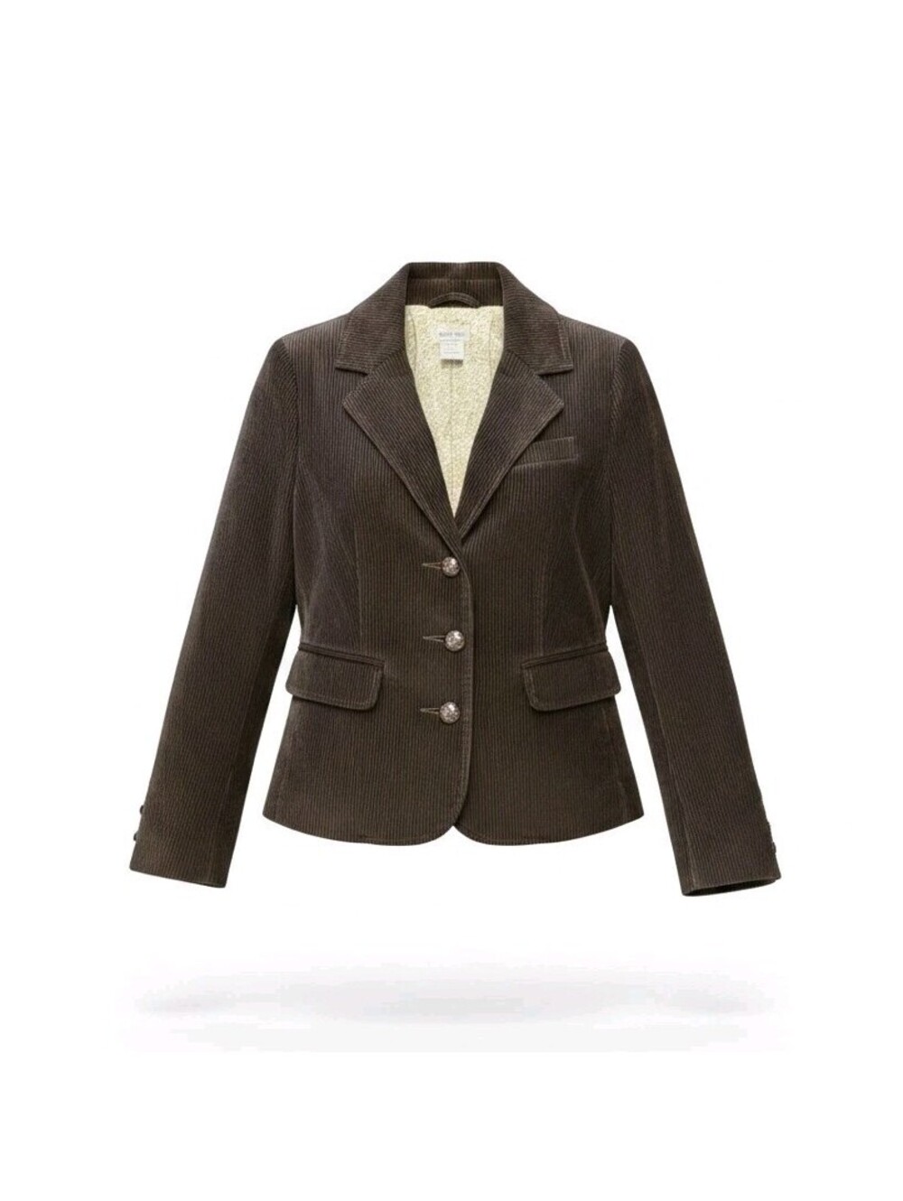 L.L. Bean Lined Corduroy Notch Lapel Single-Breasted Blazer Black Size 4P